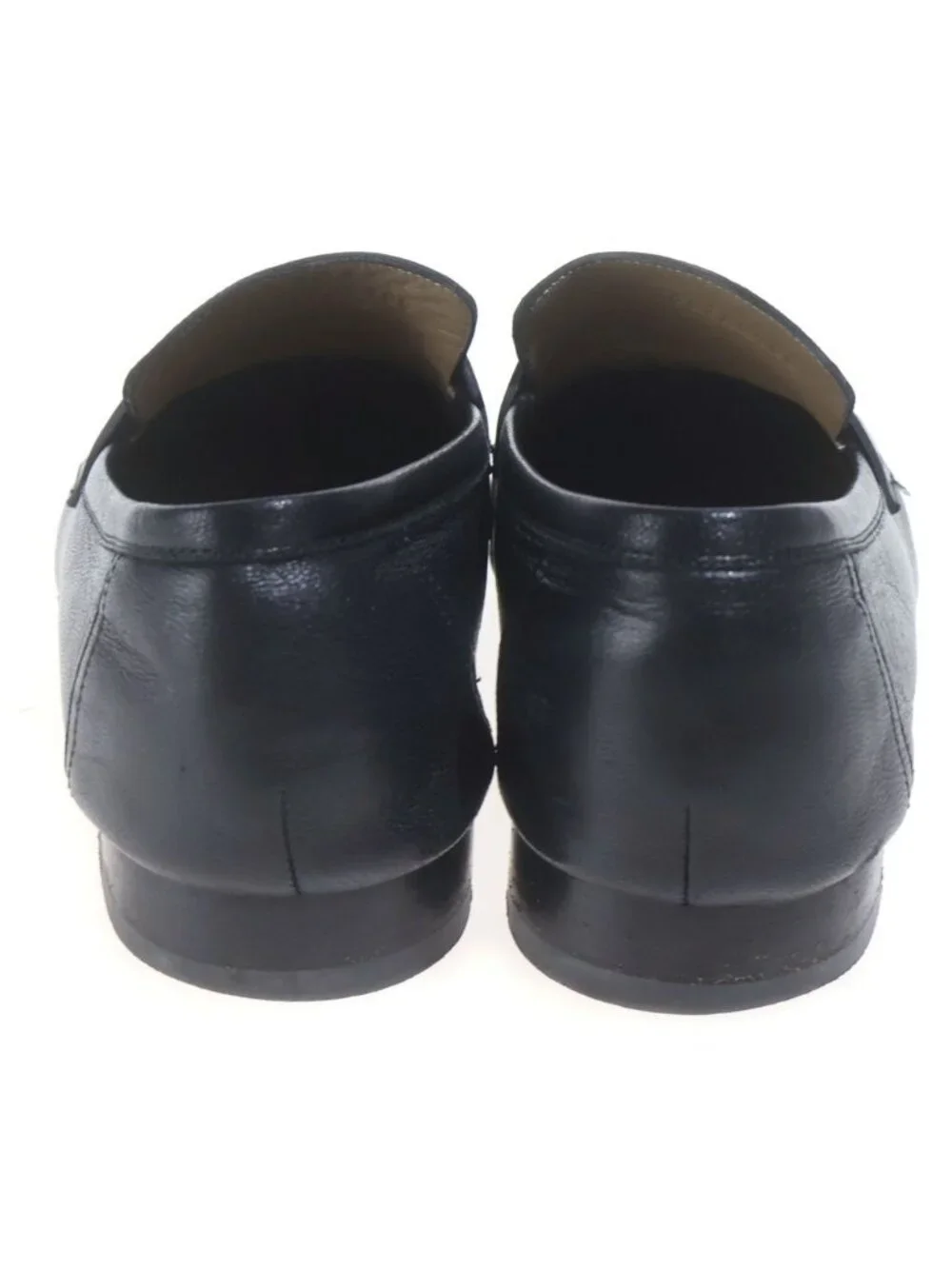 Hermes Moccasins Paris Leather Black Silver